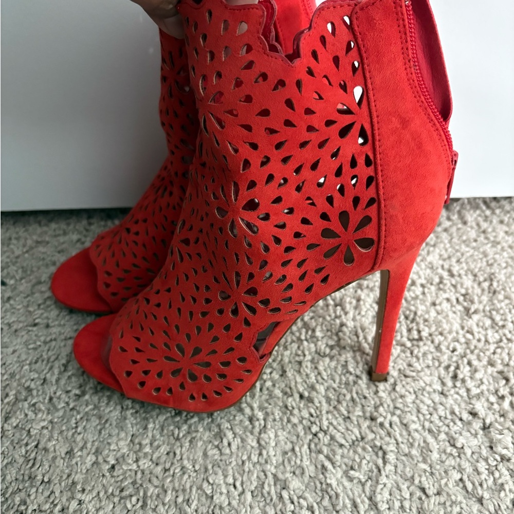 Aldo Vibrant Red Cutout Heels